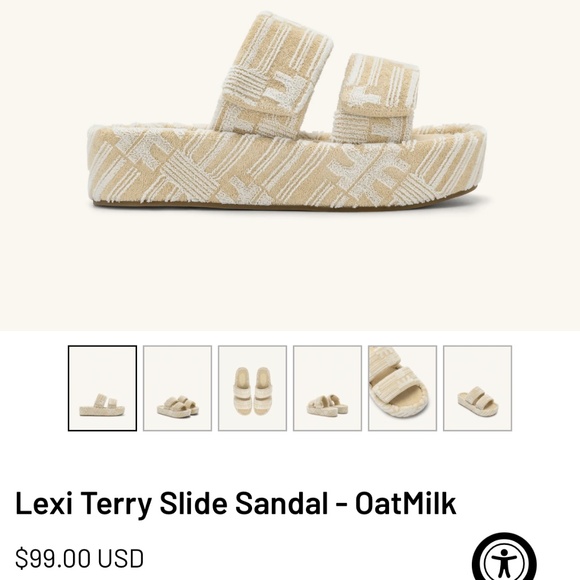 JW PEI Terry Lexi Slide Oat Milk- size 8 - Picture 9 of 9